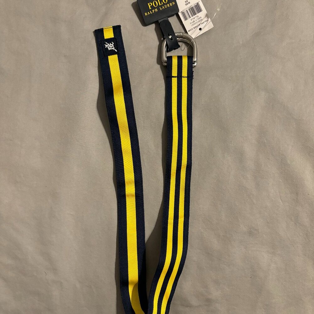 Polo Ralph Lauren Yellow/Navy Blue Striped Belt Boys Size XS